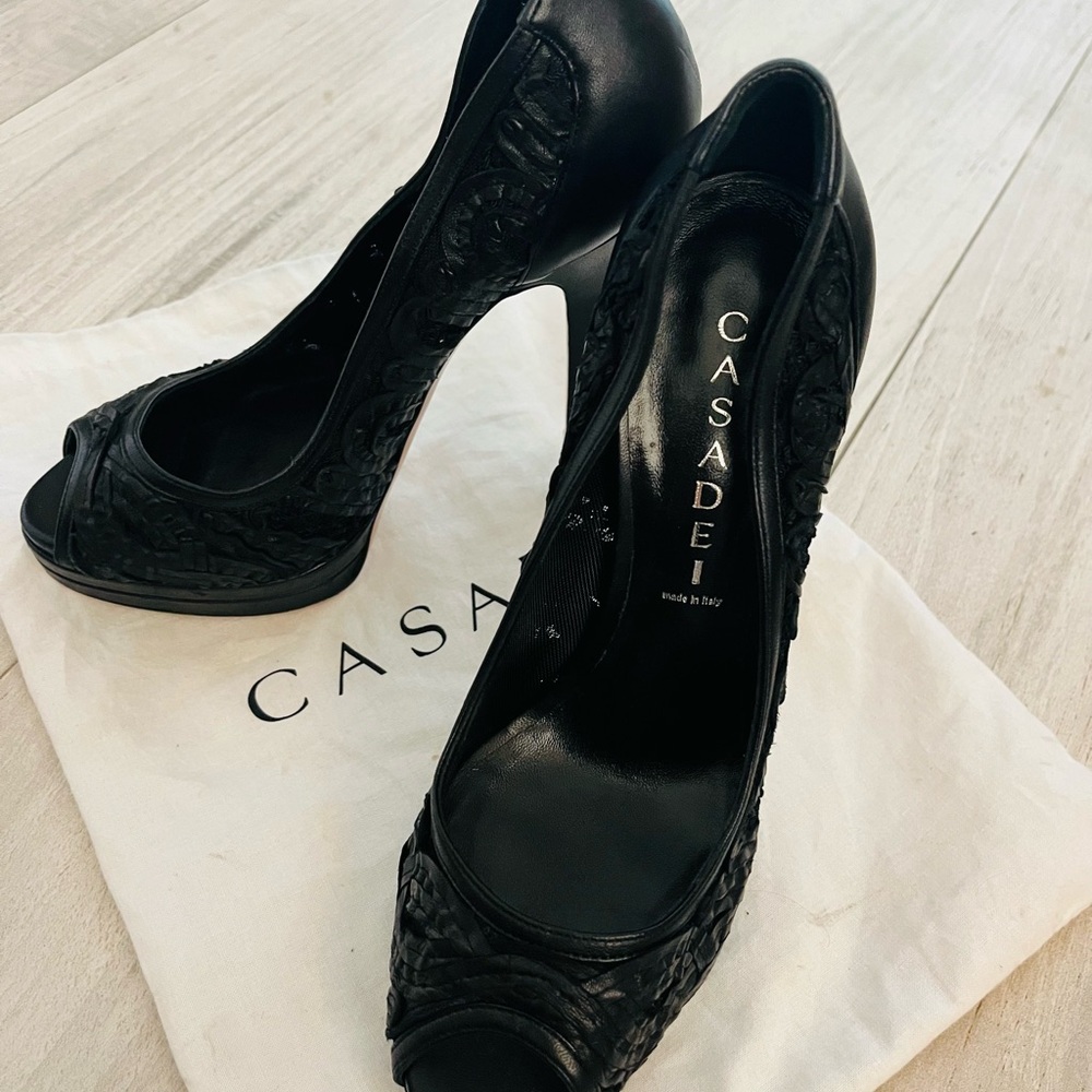 CASADEI black leather sandals